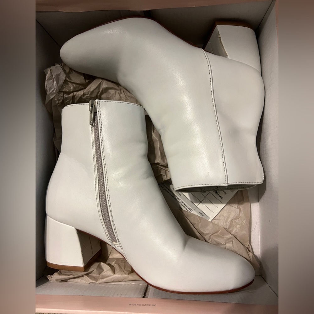 White wedged heels